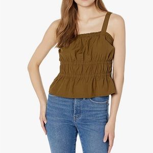 Madewell Poplin Sophia Peplum Tank